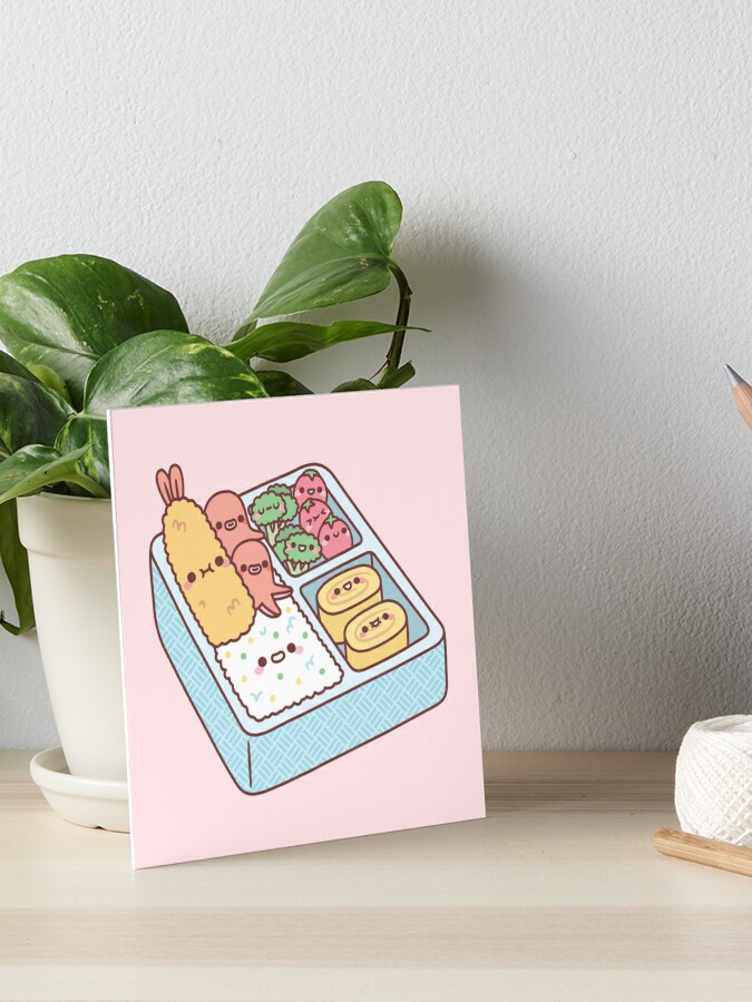 Kawaii Japanese Bento Box Tempura Prawn Art Print for Sale by