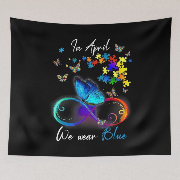 Item preview, Butterfly Ribbon In April We Wear Blue Autism Awareness designed and sold by HaaChris-Artis.