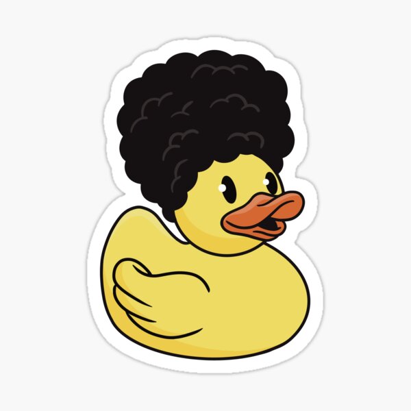 "Rubber duck with curls" Sticker for Sale by DerSenat | Redbubble