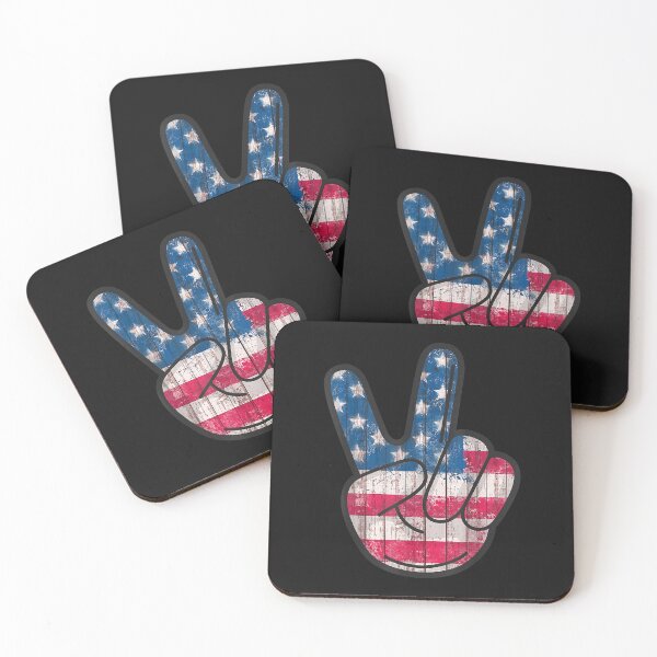 Item preview, American Flag Peace Sign Hand T-Shirt 4th Fourth of July T-Shirt designed and sold by BentleySierra.