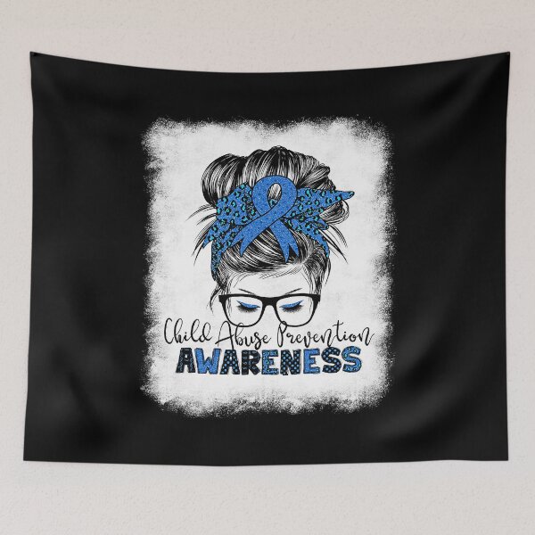 Item preview, Child Abuse Prevention Awareness Messy Hair Bun Women designed and sold by HaaChris-Artis.