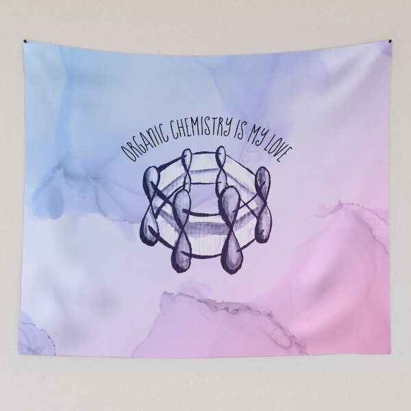 Item preview, Organic Chemistry Is My Love Watercolor Benzene Molecule designed and sold by Boriana Giormova.