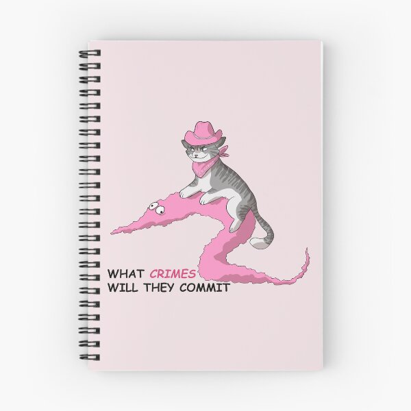 Item preview, cowboy cat and worm (pink) designed and sold by papercreatyre.