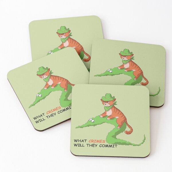 Item preview, cowboy cat and worm (green) designed and sold by papercreatyre.