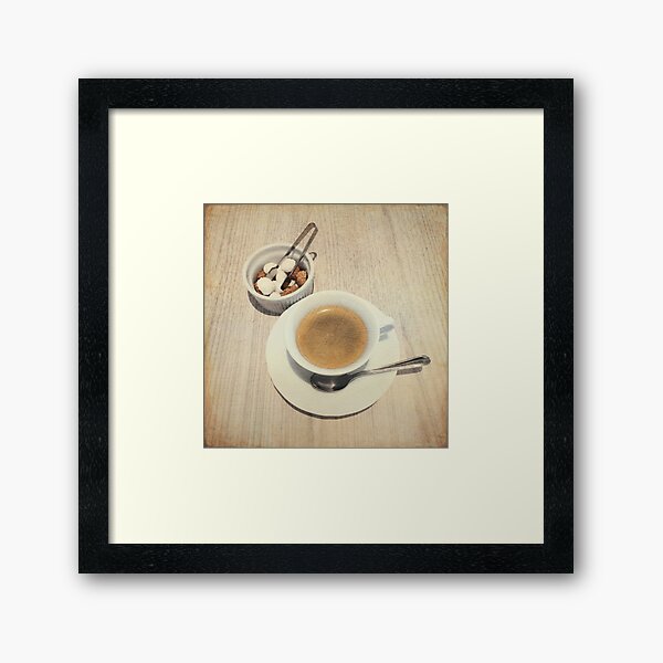 Cup of Coffee and Sugar Cubes For You Framed Art Print