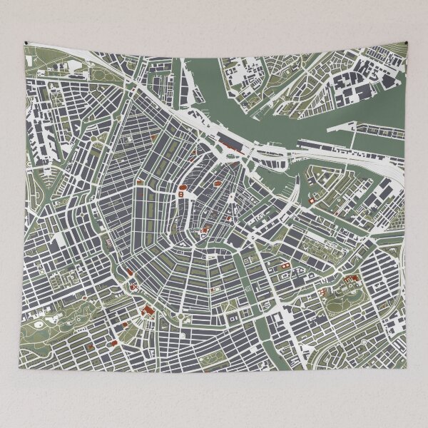 Item preview, Amsterdam city map engraving designed and sold by PlanosUrbanos.