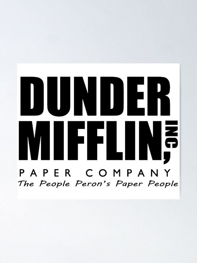 Black dunder Mifflin Logo From Tv Show the Office 3D 