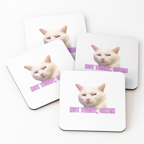 Item preview, Not Today, Satan - Funny Cat Meme designed and sold by Milko ⭐⭐⭐⭐⭐.