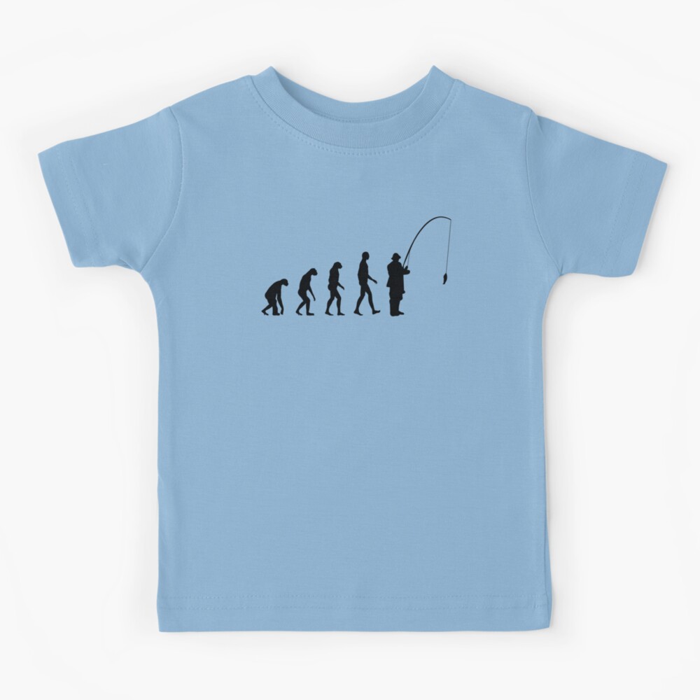 Evolution Fishing Kids T-Shirt by nektarinchen