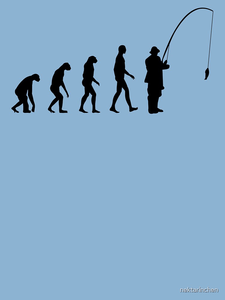 Evolution Fishing Kids T-Shirt by nektarinchen