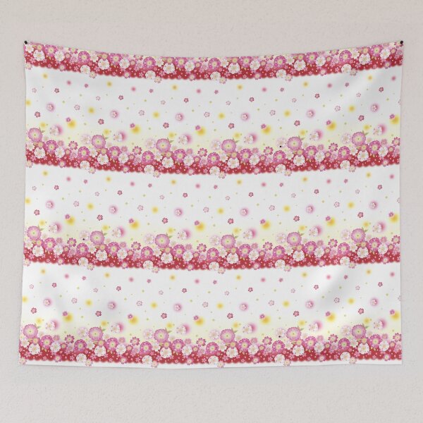 Item preview, Pink red and white flowers in a white background  designed and sold by Arteartz.