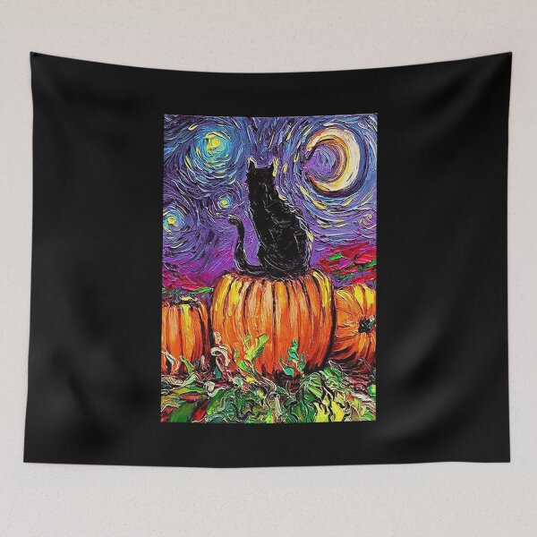 Item preview, CAT STARRY NIGHT ART black cat lover halloween designed and sold by Alexanderhishop.