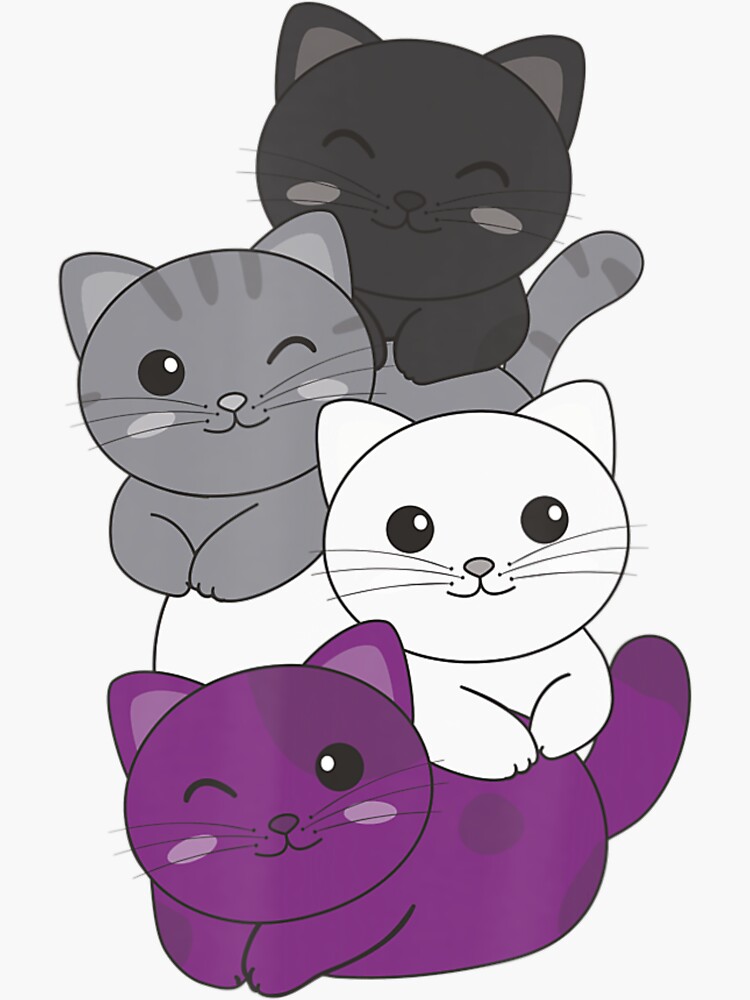 Asexual Flag Pride Lgbtq Cats Asexual Cat Sticker For Sale By Packjooh Redbubble 1868