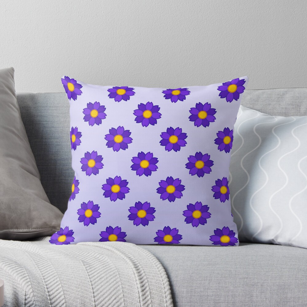 Small purple flowers pattern Throw Pillow