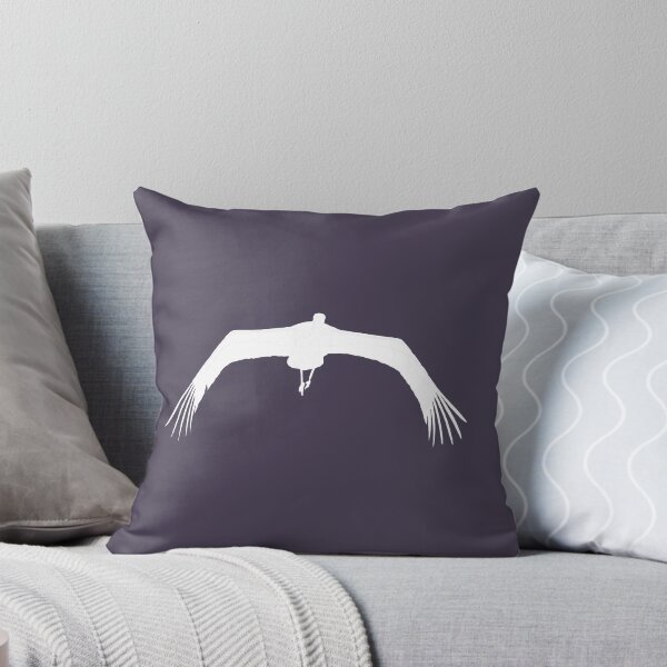 Item preview, White Stork Bird Wings Flapping White Silhouette designed and sold by taiche.