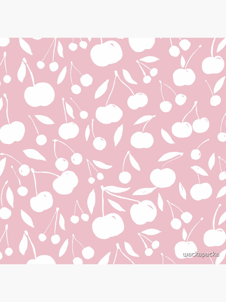 Cherries pattern - pastel pink by wackapacka
