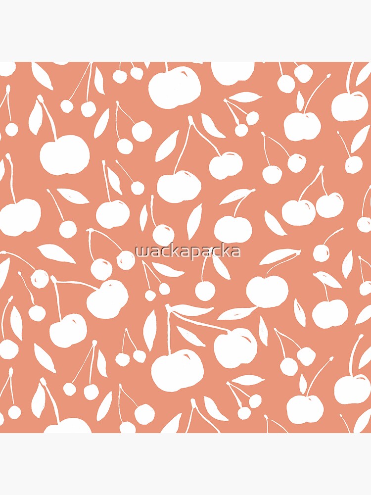 Cherries pattern - peachy coral by wackapacka