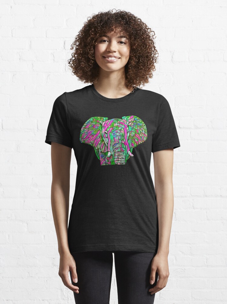 Alternate view of Colorful Decrotive Elephant Head Essential T-Shirt