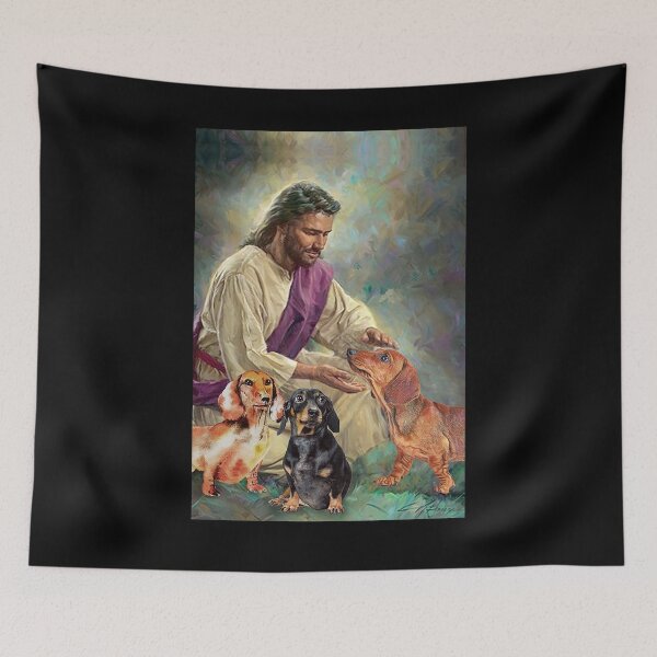 Item preview, Dachshund Restored Gospel of Jesus art designed and sold by cevyl49.