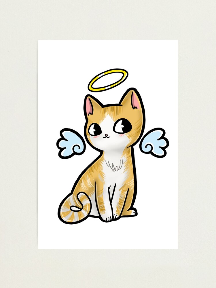 Kawaii Angel Cat Photographic Print By Maddisonlea Redbubble