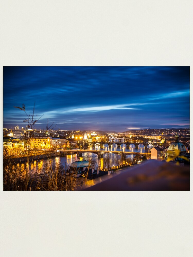 Alternate view of Prague - the golden city in the night Photographic Print
