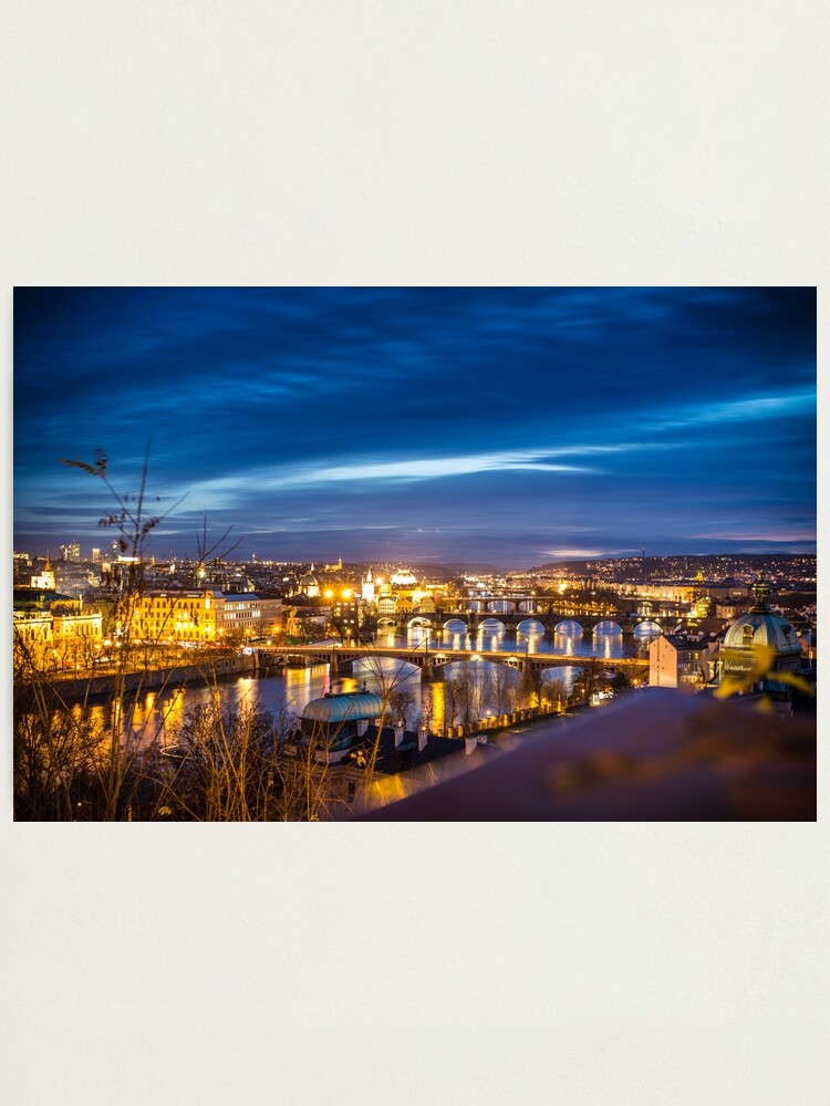 Alternate view of Prague - the golden city in the night Photographic Print
