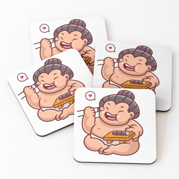 Item preview, cute sumo eating sushi designed and sold by MethukaT.