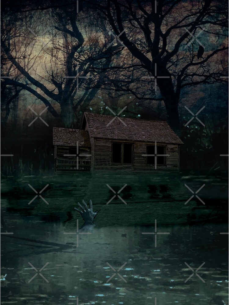 Your Worst Nightmare Cabin In The Woods "Cabin In The Wood Halloween Nightmare. Zombie Lake Monster." Poster