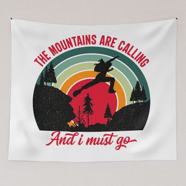 Item preview, The mountains are calling and I must go - red designed and sold by Unaiza Khalid.