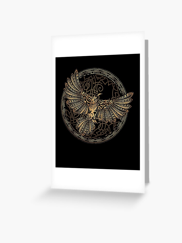 Odin Vegvisir Raven Norse Mythology Vikings Symbol Greeting Card