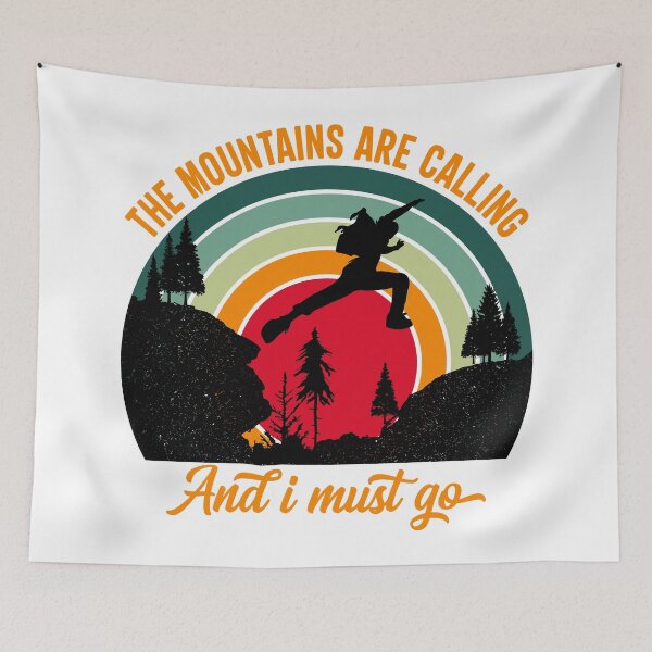 Item preview, The mountains are calling and I must go - orange designed and sold by Unaiza Khalid.