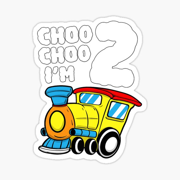 train-2nd-birthday-boy-train-2-year-old-two-sticker-for-sale-by