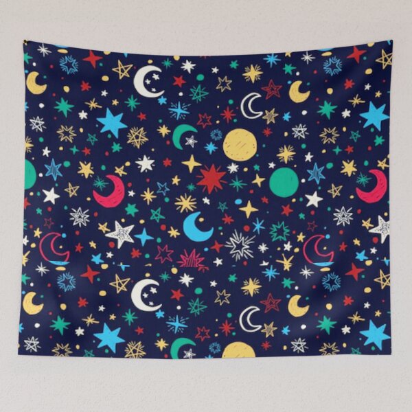 Item preview, Cool Moons and stars seamless patterns designed and sold by BEAUTY ⭐⭐⭐⭐⭐.