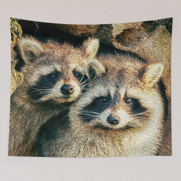 Item preview, Racoon Friends Snuggling designed and sold by friendlyfauna.