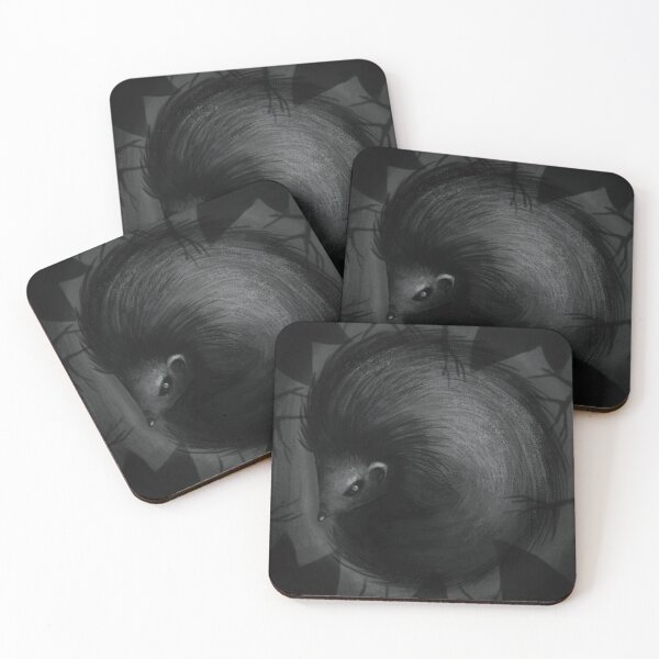 Item preview, Sleeping hedgehog - gothic hedgehog art designed and sold by Katie Beardmore.