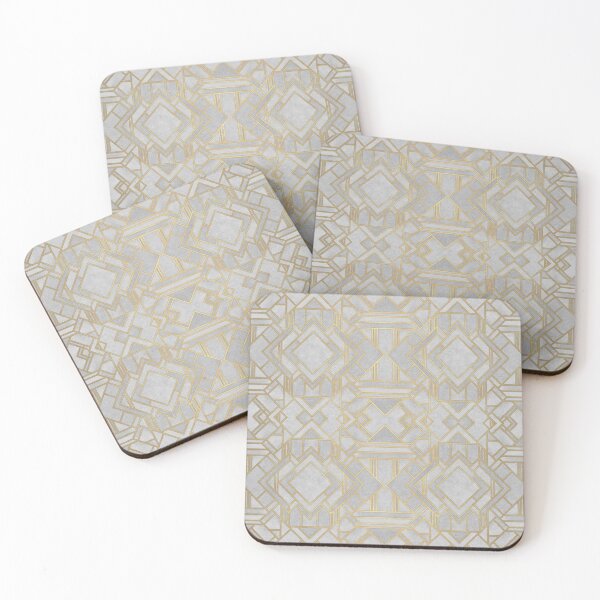 Item preview, Art Deco Print - Light Grey With Gold Trim designed and sold by JadeRyder.