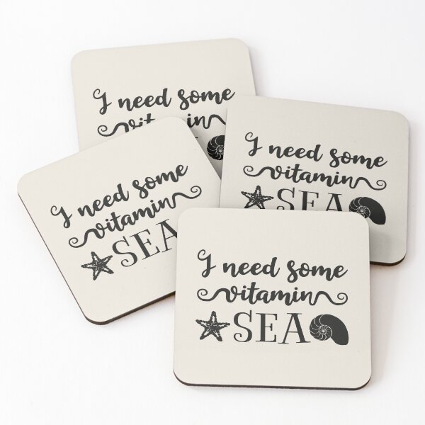 Item preview, I Need Some Vitamin Sea Fun Black Text Summer Ocean Text Design designed and sold by TrulyEpoque.