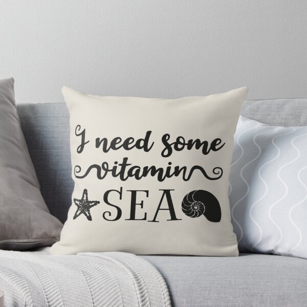 Item preview, I Need Some Vitamin Sea Fun Black Text Summer Ocean Text Design designed and sold by TrulyEpoque.