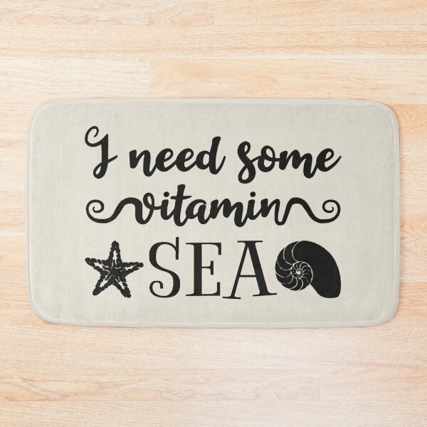 Item preview, I Need Some Vitamin Sea Fun Black Text Summer Ocean Text Design designed and sold by TrulyEpoque.