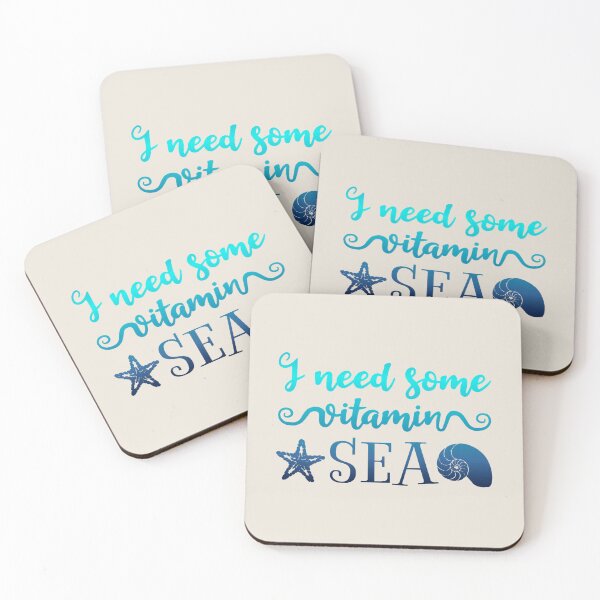 Item preview, I Need Some Vitamin Sea Cool Blue Ombre Text Summer Ocean Text Design designed and sold by TrulyEpoque.