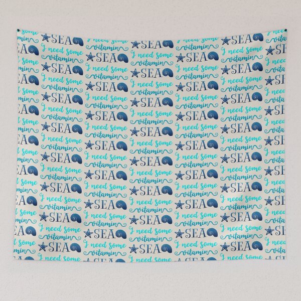 Item preview, I Need Some Vitamin Sea Cool Blue Ombre Text Summer Ocean Text Design designed and sold by TrulyEpoque.