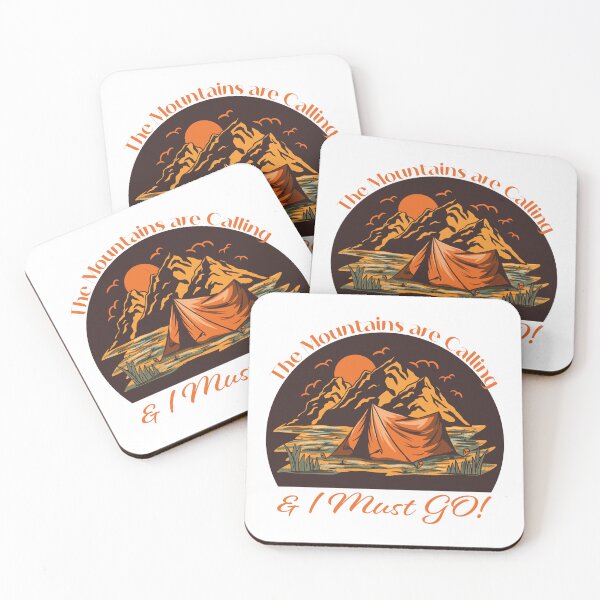 Item preview, The Mountains are Calling & I must go - Orange Brown designed and sold by Unaiza Khalid.