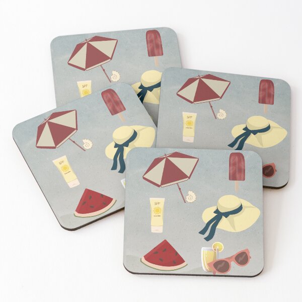 Item preview, Sunny Summer Beach red and yellow Aesthetic Wallpaper designed and sold by Levated.