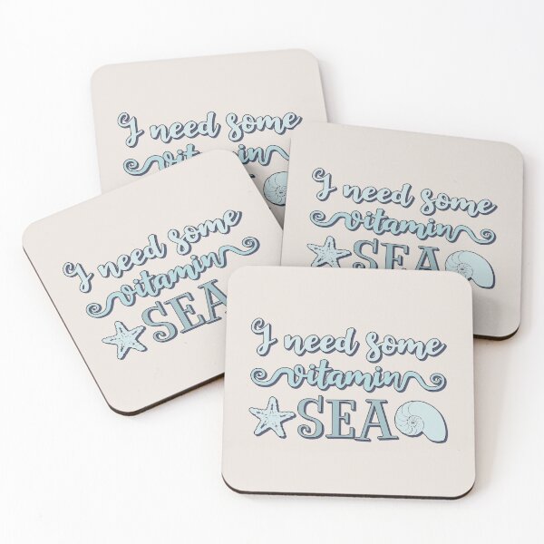 Item preview, I Need Some Vitamin Sea Cool Pastel Blue Text Summer Ocean Text Design designed and sold by TrulyEpoque.