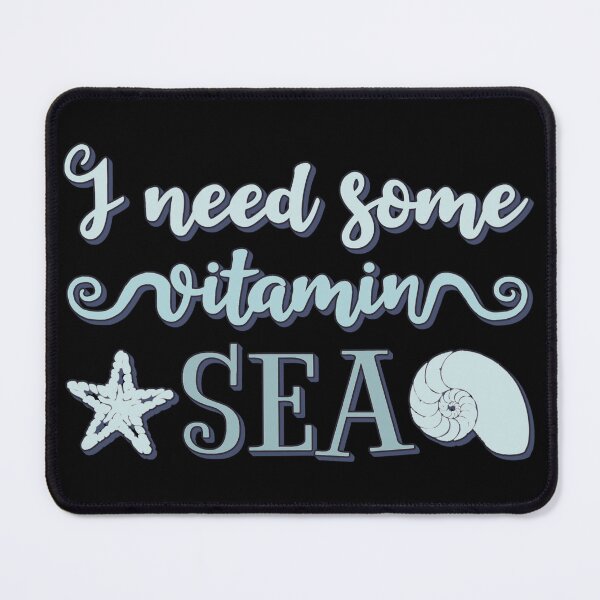 Item preview, I Need Some Vitamin Sea Cool Pastel Blue Text Summer Ocean Text Design designed and sold by TrulyEpoque.