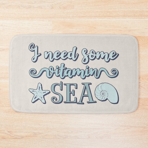 Item preview, I Need Some Vitamin Sea Cool Pastel Blue Text Summer Ocean Text Design designed and sold by TrulyEpoque.