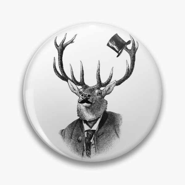 Item preview, Funny deer portrait (black and white) designed and sold by Madame Memento.