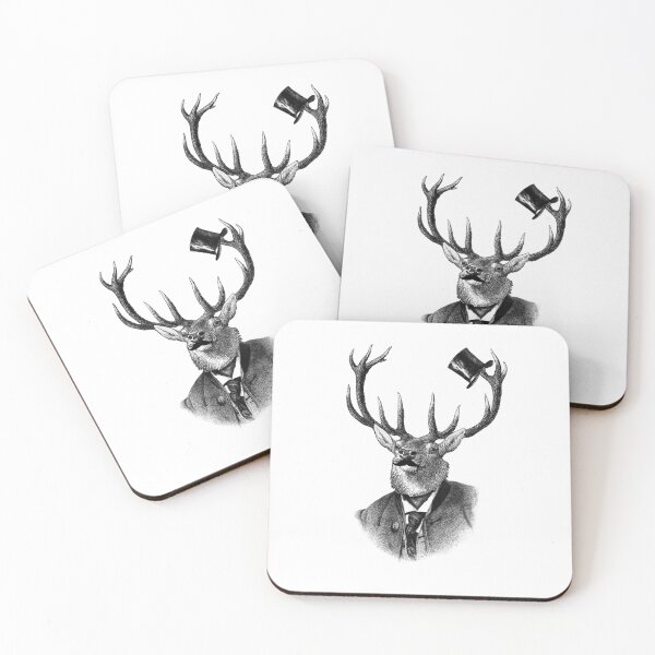 Item preview, Funny deer portrait (black and white) designed and sold by Madame Memento.
