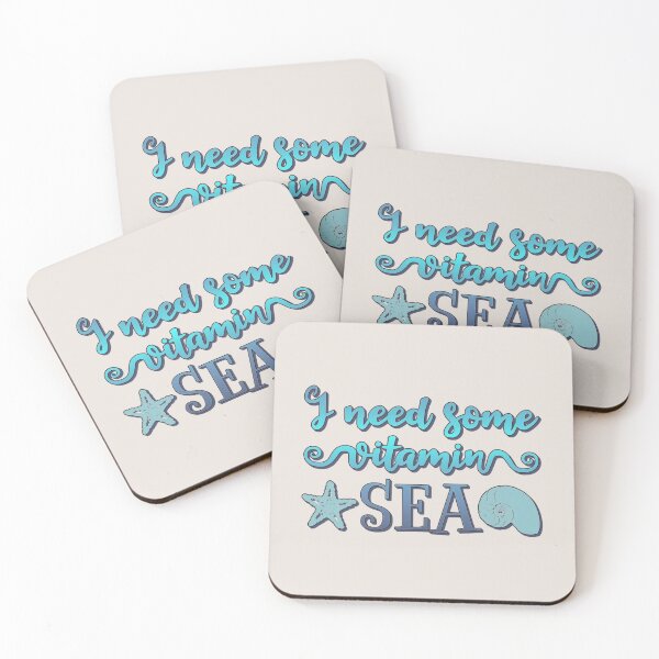 Item preview, I Need Some Vitamin Sea Cool Blue Text Summer Ocean Text Design designed and sold by TrulyEpoque.