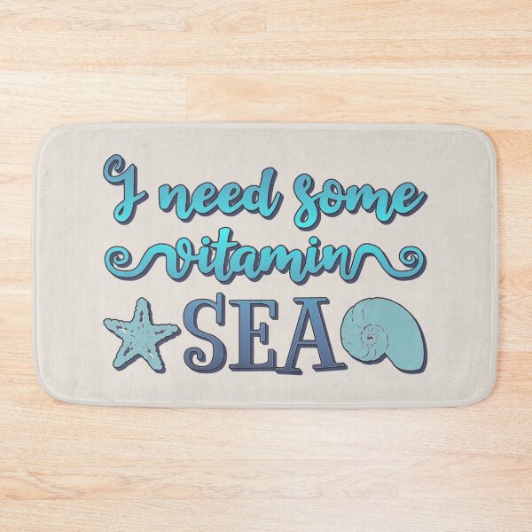 Item preview, I Need Some Vitamin Sea Cool Blue Text Summer Ocean Text Design designed and sold by TrulyEpoque.